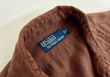 90s Polo Ralph Lauren Linen L/S Shirt S DeepBrown