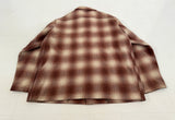 50s MERRILL Woolen Mills Shadow Plaid Wool Jacket L Brown