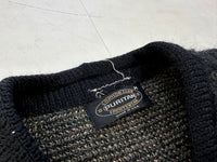 60s PURITAN Chain Mohair Cardigan M Black