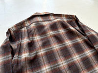 60s Pendleton ShadowPlaid Board Shirt XL Brown
