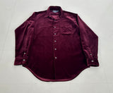 90s Polo Ralph Lauren ARMOND Velour L/S Shirt M Burgundy