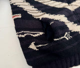 90s ORVIS Native Pattern Knit Jacket L Black