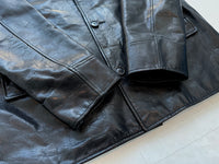 90s Polo Ralph Lauren Leather CarCoat XL Black