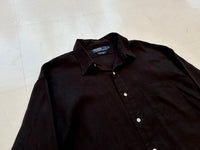 90s Polo Ralph Lauren LOWELL Linen L/S Shirt L Black