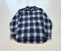 90s Polo Ralph Lauren Shadow Plaid Flannel L/S Shirt S Blue&White