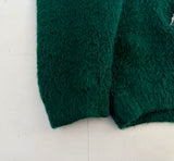 60s Lamb Knit Mohair Zip Bomber Jacket XL RoyalGreen