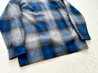 90s Pendleton ShadowPlaid board Shirt M Blue