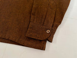 70s PENDLETON Plane Wool Loop Shirt L ChocolateBrown