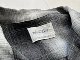 60s TOWNCRAFT Shadow Plaid Rayon Loop Shirt M Black&White