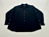 90s Polo Ralph Lauren MARLOWE Silk Cotton L/S Shirt XL Black