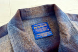 90s PENDLETON Shadow Plaid Zip Jacket M Blue