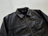 90s Polo Ralph Lauren Leather Zip Jacket XXL Black