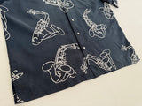 90s Polo Ralph Lauren Saxophone Rayon S/S Shirt L Black