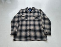90s Pendleton Shadow Plaid Board Shirt M Off White&Black