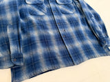 90s PENDLETON Shadow Plaid Board Shirt L Blue