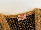50s JAEGER Mohair Knit Striped Sweater 42 Mustard&Black