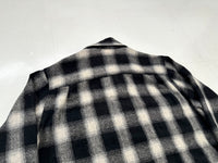 60s Woodchopper Shadow Plaid Loop Wool Shirt M Black&White