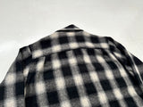 60s Woodchopper Shadow Plaid Loop Wool Shirt M Black&White