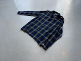 60s GRANELLA Shadow Plaid Rayon Shirt M Blue Black & Gray