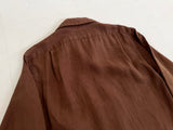 90s Polo Ralph Lauren Linen L/S Shirt S DeepBrown