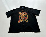90s Polo Ralph Lauren CLAYTON Dragon Rayon Loop Shirt XL Black