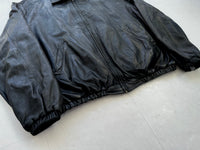 90s Polo Ralph Lauren Leather Swing Top Jacket XL Black