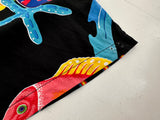 90s Polo Ralph Lauren CALDWELL Black Ocean Rayon Loop Shirt XL