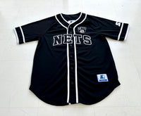 Used Brooklyn NETS Starter BaseBall Shirt M Black