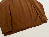 70s PENDLETON Plane Wool Loop Shirt L ChocolateBrown