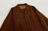 70s PENDLETON Plane Wool Loop Shirt L ChocolateBrown