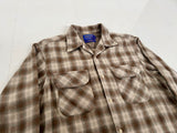90s Pendleton Shadow Plaid Board Shirt M Brown&Ivory