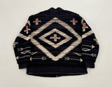 90s ORVIS Native Pattern Knit Jacket L Black