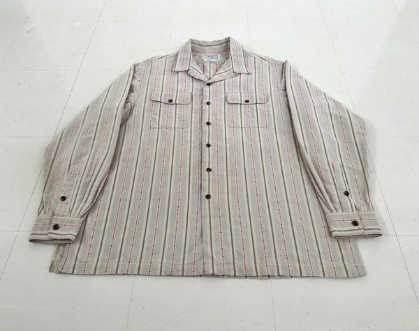 80s Polo Ralph Lauren striped L/S Shirt XL Ivory