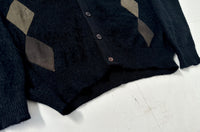 60s Diamond Mohair Cardigan M Black