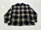 80s Eddie Bauer Shadow Plaid Wool Jacket XXL Black&White
