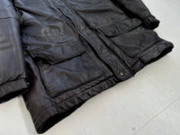 80s Eddie Bauer Leather Puffer Coat L
