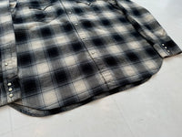 90s RalphLauren ShadowPlaid Western Shirt XL Black&White