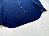 90s Polo RalphLauren Silk Linen Cotton L/S Shirt L DeepNavy