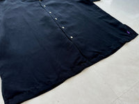 90s RalphLauren Black Linen&Silk Loop Shirt XXL