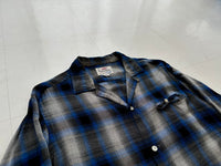 50s PILGRIM ShadowPlaid Rayon Loop Shirt M