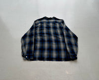 50s PILGRIM ShadowPlaid Rayon Loop Shirt M