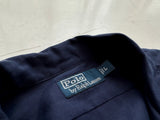 90s Polo RalphLauren Silk Linen Cotton L/S Shirt L DeepNavy