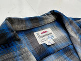 50s PILGRIM ShadowPlaid Rayon Loop Shirt M