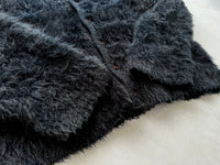 60s MONTGOMERY WARD Mohair Cardigan L Black&Gray
