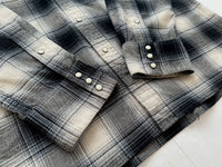 90s RalphLauren ShadowPlaid Western Shirt XL Black&White