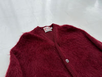 60s CARLYLE Mohair Cardigan XL Burgundy