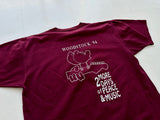 90s Haagen Dazs Woodstock T-shirt XL Burgundy