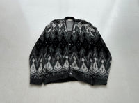 60s CAMPUS Mohair Cardigan Diamond XL Gray&Black