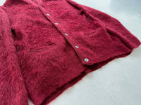 60s CARLYLE Mohair Cardigan XL Burgundy
