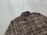 90s Polo Sport ShadowPlaid Loop Shirt L Beige